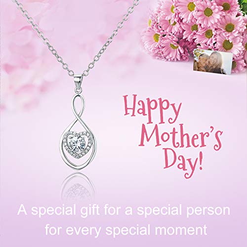Vanjewnol Gifts for Mom, Bonus Mom Necklace from Daughter/Son, Infinity Heart Necklaces for Women, Mothersday Gift for Stepmom/Mother in Law N01D