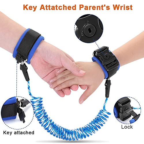 Reflective Anti Lost Wrist Link, Anti Lost Wrist Link Anti Lost Leash Baby Leash with Child Upgraded Safety Locks for Kids (Blue 8.2 Ft) â¦