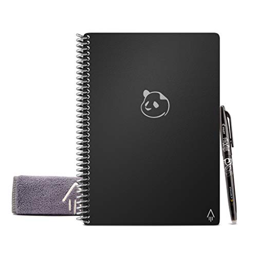 Rocketbook Panda Planner - Reusable Academic Daily Planner with 1 Pilot Frixion Pen & 1 Microfiber Cloth Included - Black Cover, Executive Size (6" x 8.8")