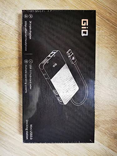 USB Docking Station GIQ USB C Hub USB 3.0 to Dual HDMI VGA Adapter Triple Display USB C Laptop Docking Station Dual Monitors Compatible with MacBook M1 USB Dock