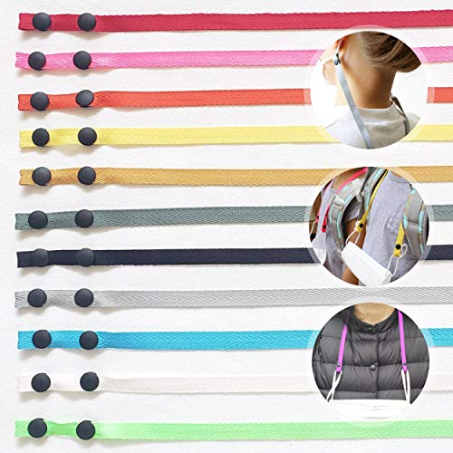 (Set of 3) Strap/Lanyard/Holder/Necklace Made with Poly Cotton Herringbone Fabric, Soft On Skin, Washable