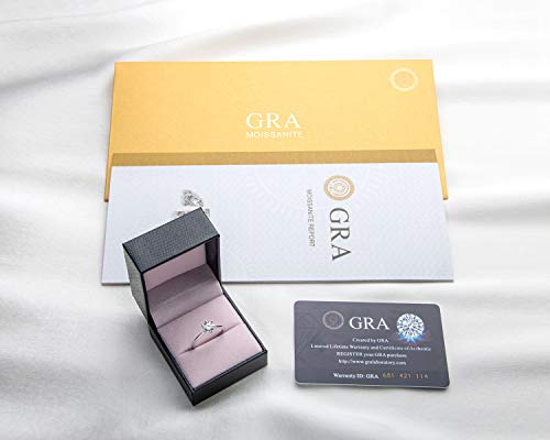 Promise Rings for Her, WOAINI Moissanite Engagement Ring for Women 1 Carat Round Cut Sterling Silver Wedding Band Ring Brilliant Solitaire Infinty for Anniversary Valentine's Day (4)