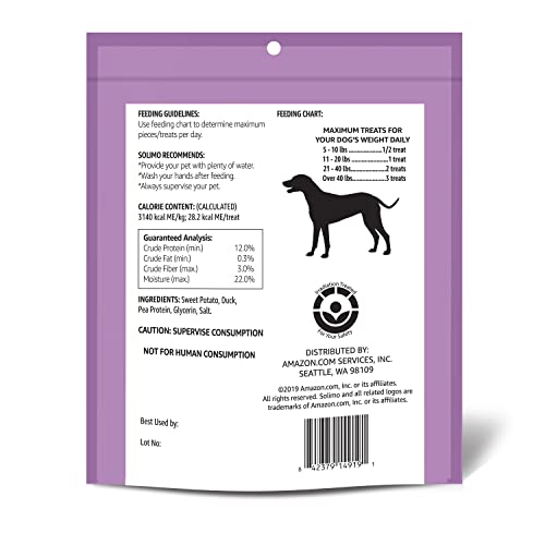 Solimo Sweet Potato & Duck Jerky Dog Treats