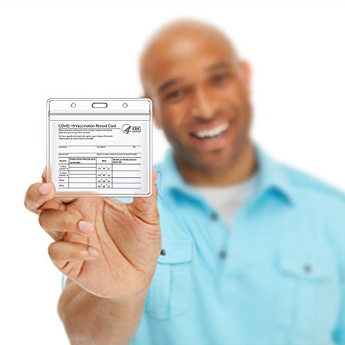 3 Pack-CDC Vaccination Card Protector 4 X 3 Inches Immunization Record Vaccine Cards Holder Clear Vinyl Plastic Sleeve with Waterproof Type Resealable Zip (Card Holder only)
