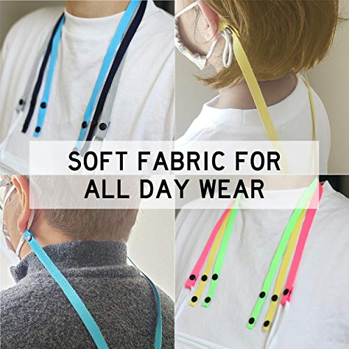 (Set of 3) Strap/Lanyard/Holder/Necklace Made with Poly Cotton Herringbone Fabric, Soft On Skin, Washable