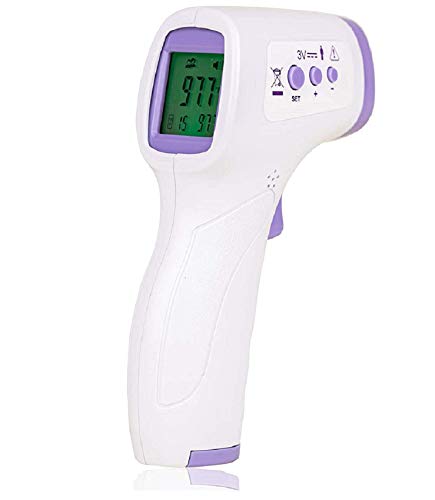 Thermometer for Adults, Non-Contact Forehead Infrared Thermometer and Fever Alarm for Adult and Baby, Touchless Thermometer Forehead Adult with Digital LCD Display for Face, Ear, Body