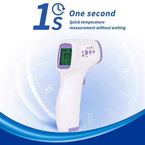 Thermometer for Adults, Non-Contact Forehead Infrared Thermometer and Fever Alarm for Adult and Baby, Touchless Thermometer Forehead Adult with Digital LCD Display for Face, Ear, Body