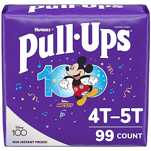 Pull-Ups Boys' Potty Training Pants Training Underwear Size 6, 4T-5T, 99 Ct, One Month Supply