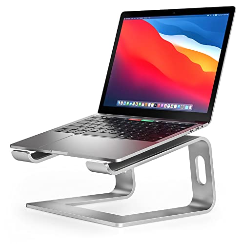 Nulaxy Laptop Stand, Ergonomic Aluminum Laptop Computer Stand, Detachable Laptop Riser Notebook Holder Stand Compatible with MacBook Air Pro, Dell XPS, HP, Lenovo More 10-15.6 Laptops- Silver