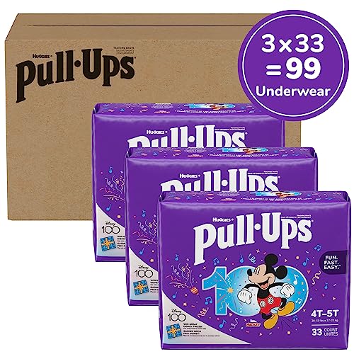 Pull-Ups Boys' Potty Training Pants Training Underwear Size 6, 4T-5T, 99 Ct, One Month Supply