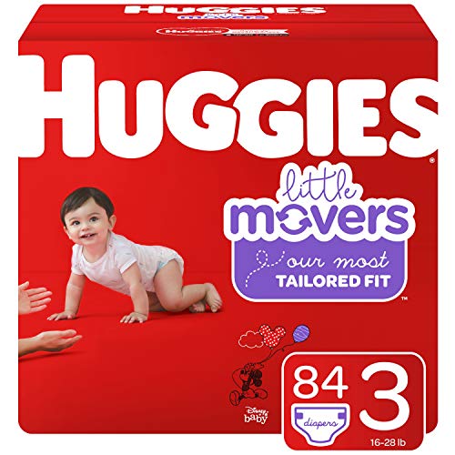 Huggies Little Movers Baby Diapers, Size 3, 84 Ct