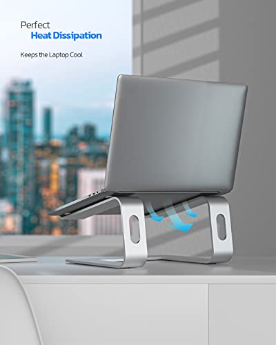 Nulaxy Laptop Stand, Ergonomic Aluminum Laptop Computer Stand, Detachable Laptop Riser Notebook Holder Stand Compatible with MacBook Air Pro, Dell XPS, HP, Lenovo More 10-15.6 Laptops- Silver