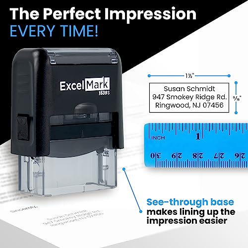 Custom Self-Inking Stamp - Up to 3 Lines - 11 Color Choices and 17 Font Choices