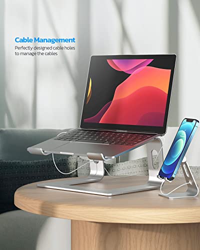 Nulaxy Laptop Stand, Ergonomic Aluminum Laptop Computer Stand, Detachable Laptop Riser Notebook Holder Stand Compatible with MacBook Air Pro, Dell XPS, HP, Lenovo More 10-15.6 Laptops- Silver