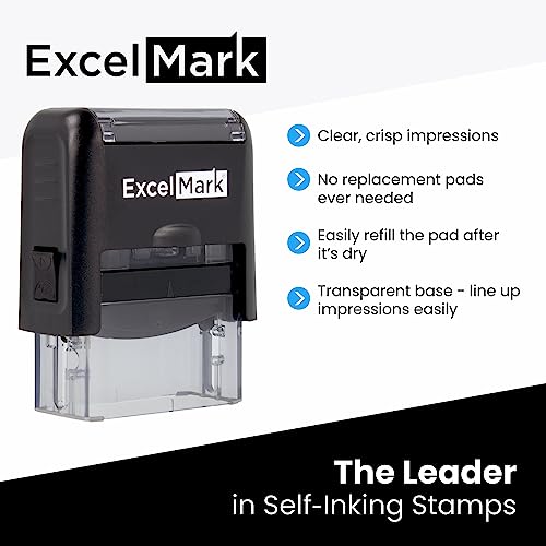 Custom Self-Inking Stamp - Up to 3 Lines - 11 Color Choices and 17 Font Choices