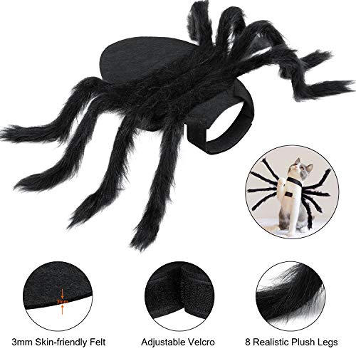 Halloween Spider Costume for Dog Cat, Halloween Pet Costume Halloween Decorations, Spider Decor Halloween Party Supply, Spider Cosplay Costumes With Adjustable Velcro for Small Medium Dogs and Cats