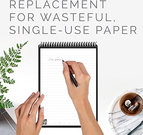 Rocketbook Flip - with 1 Pilot Frixion Pen & 1 Microfiber Cloth Included - Black Cover, Executive Size (6" x 8.8")