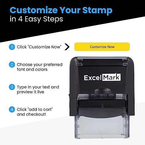 Custom Self-Inking Stamp - Up to 3 Lines - 11 Color Choices and 17 Font Choices
