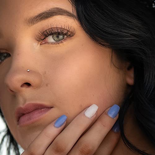 20G 16Pcs Stainless Steel Stud Nose Ring CZ L Shape Nose Body Piercing for Womens Mens (20G, Pin Length 6.5mm L)