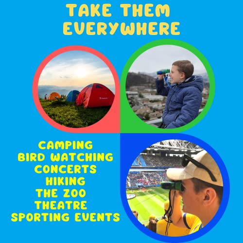 Kids Binoculars 8x21 Age 3-12, Shock Proof Compact Binoculars for Kids, High Resolution Optics for Bird Watching, Stargazing, Hunting, Hiking, Travel, Spy Games, Kids Learning