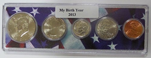 2013-5 Coin Birth Year Set in American Flag Holder Uncirculated