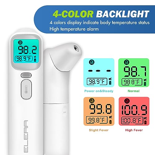 Infrared Forehead Thermometer for Adults, ELERA No Touch Infrared Thermometer for Adult and Baby, Instant Read Head Thermometer with Non Contact. Touchless Thermometer for Fever for Humans, Offices
