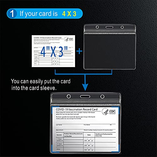CDC Vaccine Card Protector 4 X 3 Inches Vaccination Card Protector Vaccine Cards Holder Clear Vinyl Plastic Sleeve with Waterproof Type Resealable Zip (10 PC)
