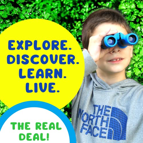 Kids Binoculars 8x21 Age 3-12, Shock Proof Compact Binoculars for Kids, High Resolution Optics for Bird Watching, Stargazing, Hunting, Hiking, Travel, Spy Games, Kids Learning