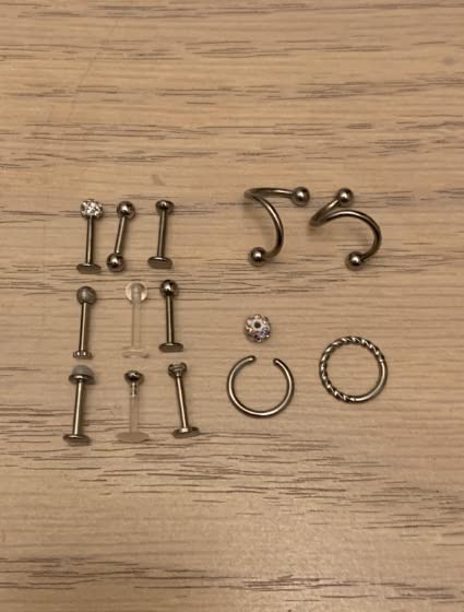 Briana Williams 16G Tragus Earrings Studs Surgical Steel Helix Cartilage Daith Rook Earring Barbell Lip Rings Piercing Jewelry for Women Men