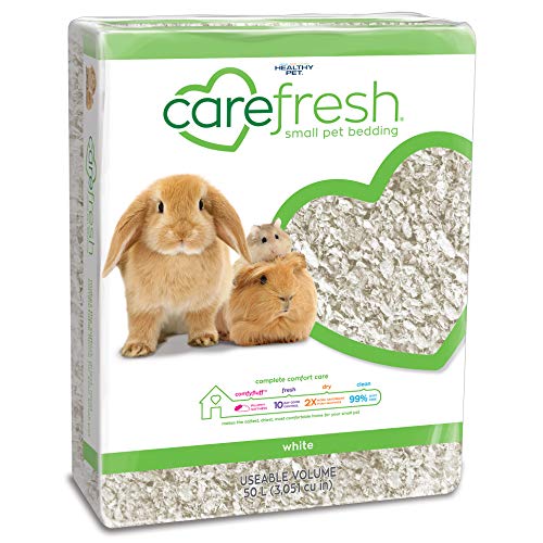 carefresh 99% Dust Free White Natural Paper Small Pet Bedding with Odor Control, 50 L