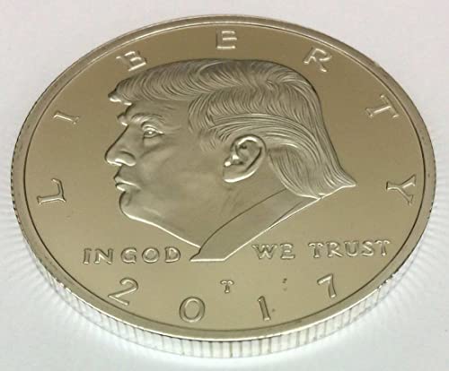 2017 President Donald Trump Inaugural Silver EAGLE Commemorative Novelty Coin 38mm. 45th President of the United States of America CERTIFICATE OF AUTHENTICITY