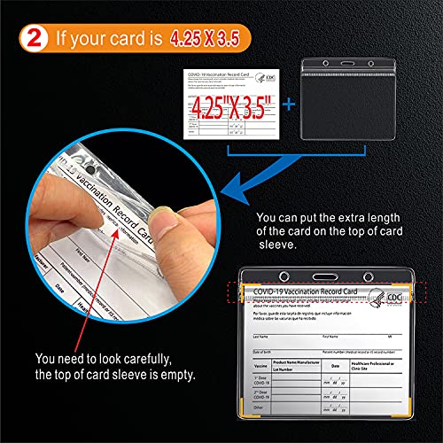 CDC Vaccine Card Protector 4 X 3 Inches Vaccination Card Protector Vaccine Cards Holder Clear Vinyl Plastic Sleeve with Waterproof Type Resealable Zip (10 PC)