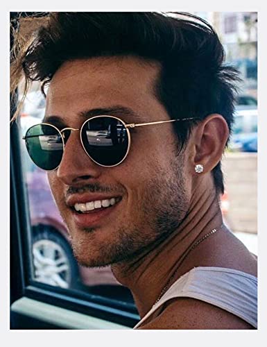 IMOLOVE Moissanite Stud Earrings with 0.6ct-3ct DEF Color Round Cut Lab Created Diamond Earrings in Sterling Silver with 18K White Gold Plated for Women Men-2