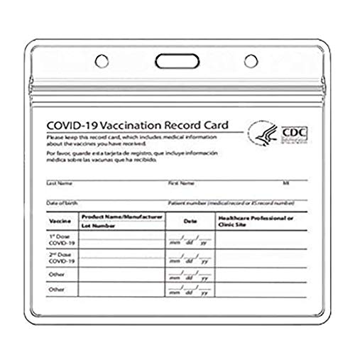 Vaccination Card Holder,CDC Vaccination Card Protector 4 X 3 Inches Immunization Record Vaccine Cards Holder Clear Vinyl Plastic Sleeve with Waterproof Type Resealable Zip (3 Pack)