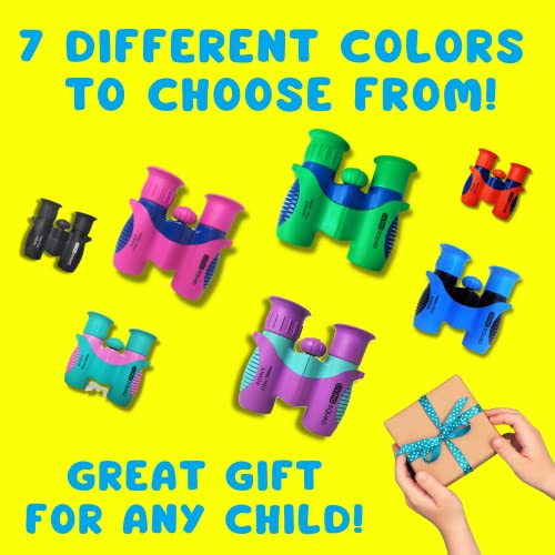 Kids Binoculars 8x21 Age 3-12, Shock Proof Compact Binoculars for Kids, High Resolution Optics for Bird Watching, Stargazing, Hunting, Hiking, Travel, Spy Games, Kids Learning