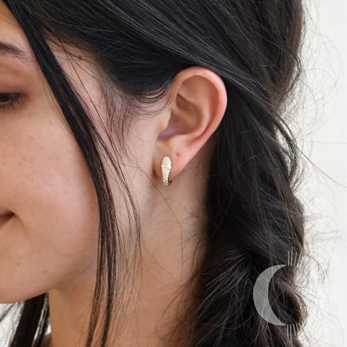 FREEMVMT 18K Gold Plated Snake Earrings with AAA Cubic Zirconia