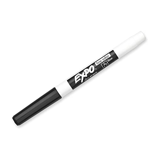 EXPO 86001 Low Odor Dry Erase Marker, Fine Point, Black (Pack of 12)