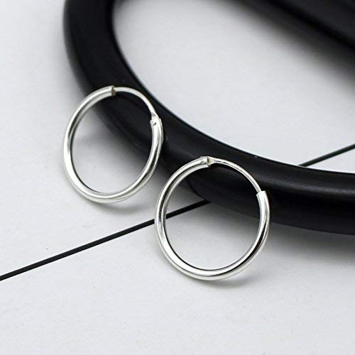 Silver Hoop Earrings- Cartilage Endless Small Hoop Earrings Set for Women Men Girls, 3 Pairs of Hypoallergenic 925 Sterling Silver Tragus Earrings Nose Lip Rings (3 Pairs(8mm*3))