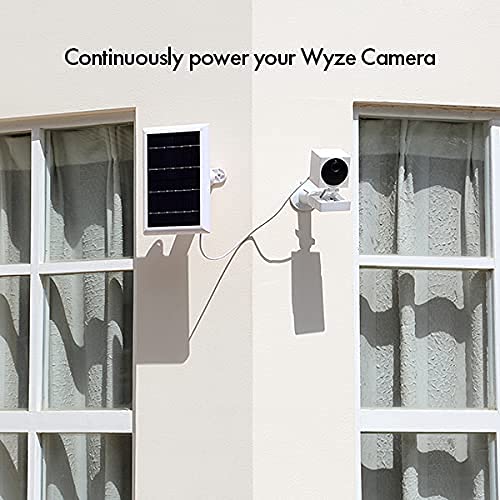 [Updated Version] Wasserstein Solar Panel Compatible with Wyze Cam Outdoor - Power Your Surveillance Camera continuously with 2W 5V Charging (1-Pack, Black) (Wyze Cam Outdoor NOT Included)