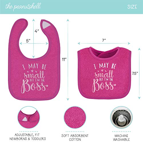 The Peanutshell Terry Bib Set for Baby Girls, 8 Pack for Feeding, Teething, & Drooling