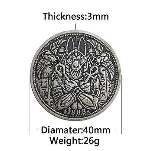 Egyptian Myth Azrael Anubis Werewolf Hobo Nickel Antique Silver Collection Challenge Coin Satan Series