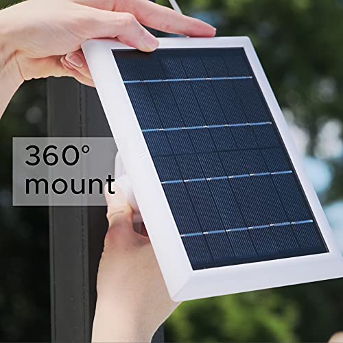 [Updated Version] Wasserstein Solar Panel Compatible with Wyze Cam Outdoor - Power Your Surveillance Camera continuously with 2W 5V Charging (1-Pack, Black) (Wyze Cam Outdoor NOT Included)