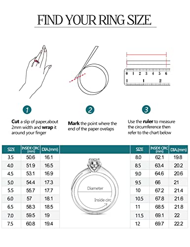 IMOLOVE Moissanite Engagement Rings for Women Wedding Rings 1.64ct D Color VVS1 Clarity Round Cut Moissanite Ring in Sterling Silver plated with 18K Gold-6.5