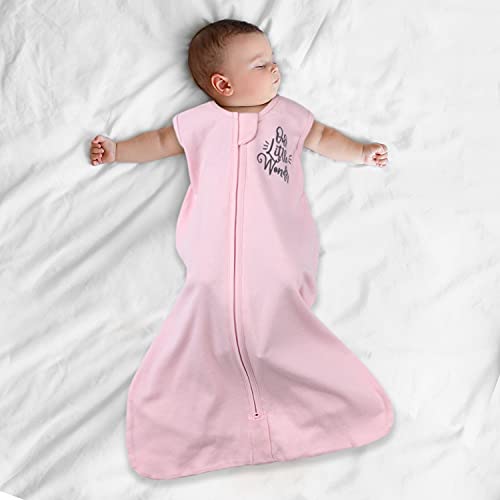The Peanutshell Wearable Blanket Sleep Sack for Baby Girls, Solid & Pink Floral, Sizes up to 12 Months (Small/Medium)