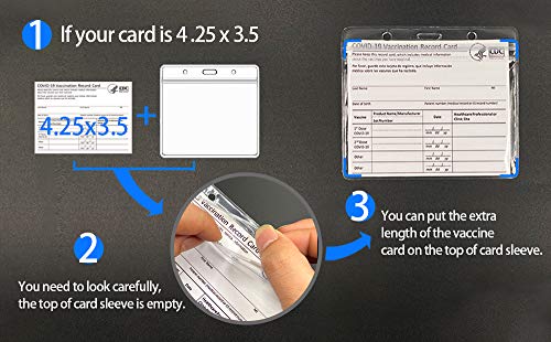 Vaccination Card Holder,CDC Vaccination Card Protector 4 X 3 Inches Immunization Record Vaccine Cards Holder Clear Vinyl Plastic Sleeve with Waterproof Type Resealable Zip (3 Pack)