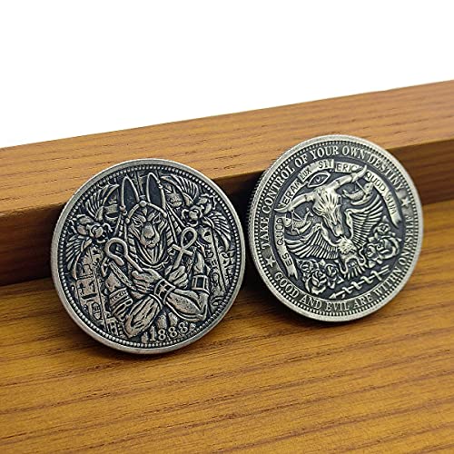 Egyptian Myth Azrael Anubis Werewolf Hobo Nickel Antique Silver Collection Challenge Coin Satan Series