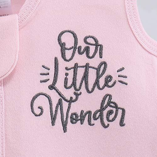 The Peanutshell Wearable Blanket Sleep Sack for Baby Girls, Solid & Pink Floral, Sizes up to 12 Months (Small/Medium)