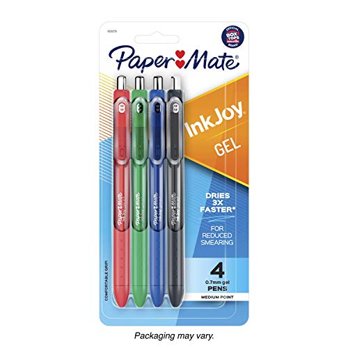 Paper Mate InkJoy Gel Pens, Medium Point, Assorted Colors, 4 Count