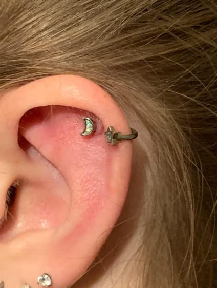 Briana Williams 16G Tragus Earrings Studs Surgical Steel Helix Cartilage Daith Rook Earring Barbell Lip Rings Piercing Jewelry for Women Men