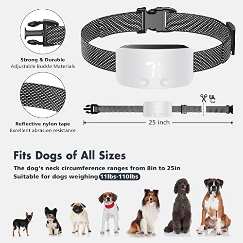 NBJU Bark Collar for Dogs,Rechargeable Anti Barking Training Collar with 7 Adjustable Sensitivity and Intensity Beep Vibration for Small Medium Large Dogs (White)